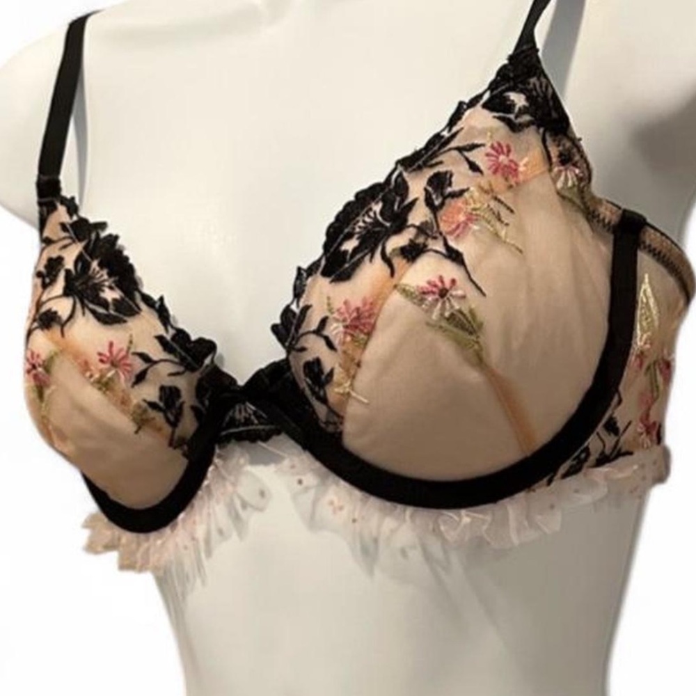 With Love Lily Beautiful Adjustable sheer mesh underwire bra 38D